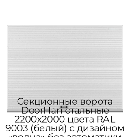 sekczionnyie-vorota-doorhan-stalnyie-2200x2000-czveta-ral-9003-belyij-s-dizajnom-«volna»-bez-avtomatiki