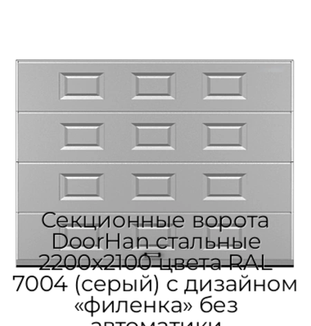 sekczionnyie-vorota-doorhan-stalnyie-2200x2100-czveta-ral-7004-seryij-s-dizajnom-«filenka»-bez-avtomatiki