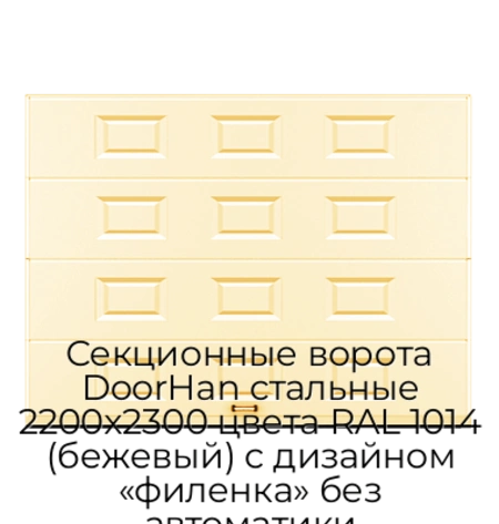sekczionnyie-vorota-doorhan-stalnyie-2200x2300-czveta-ral-1014-bezhevyij-s-dizajnom-«filenka»-bez-avtomatiki