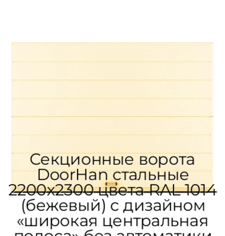 sekczionnyie-vorota-doorhan-stalnyie-2200x2300-czveta-ral-1014-bezhevyij-s-dizajnom-«shirokaya-czentralnaya-polosa»-bez-avtomatiki