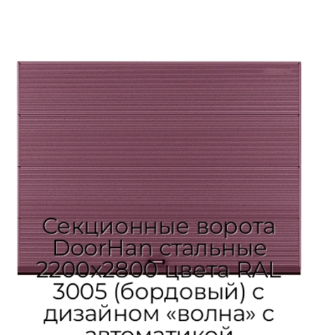 sekczionnyie-vorota-doorhan-stalnyie-2200x2800-czveta-ral-3005-bordovyij-s-dizajnom-«volna»-s-avtomatikoj