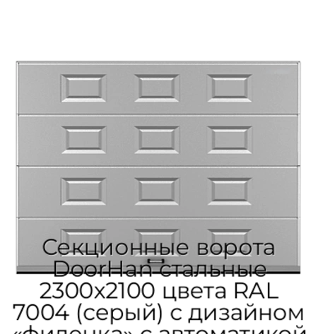 sekczionnyie-vorota-doorhan-stalnyie-2300x2100-czveta-ral-7004-seryij-s-dizajnom-«filenka»-s-avtomatikoj